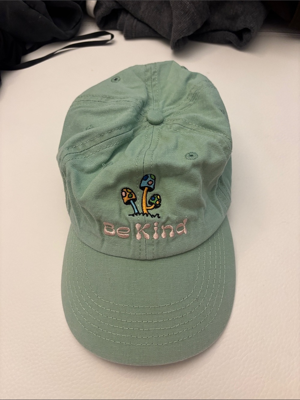 Mint Green Strapback Cap with Drawings Tag - Picture 1 of 4